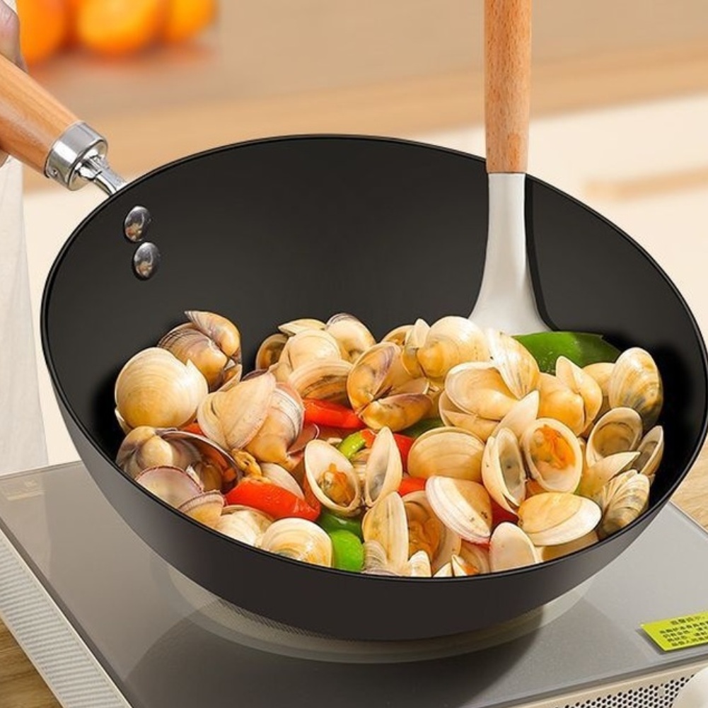 Wok Electric Flat - 1인용 주철 웍, 단철 몸체, 평평한