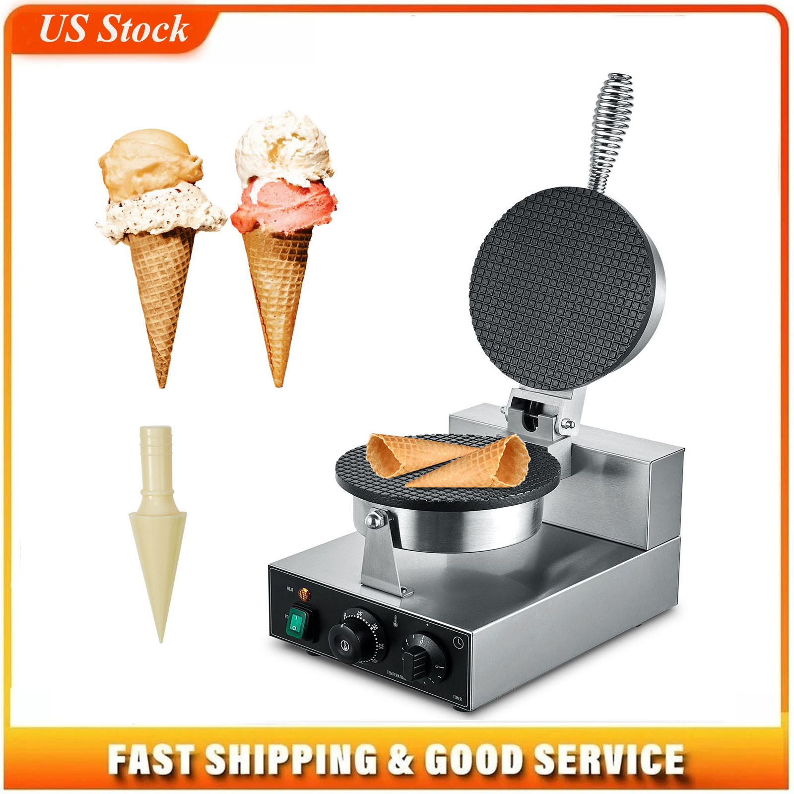 Ice Cream Maker Electric - 전기 아이스크림 콘 메이커, 상업용 1230W