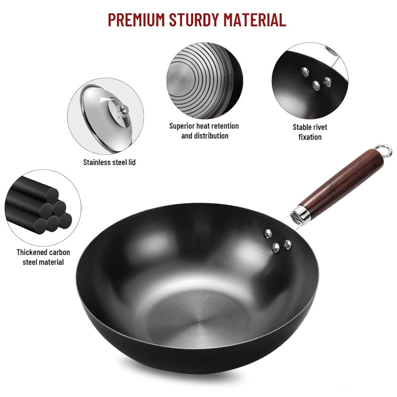 평평한 바닥 웍 팬 32cm 스킬렛 철제 볶음 팬 전기 - Wok Electric Flat 리뷰 및 가격