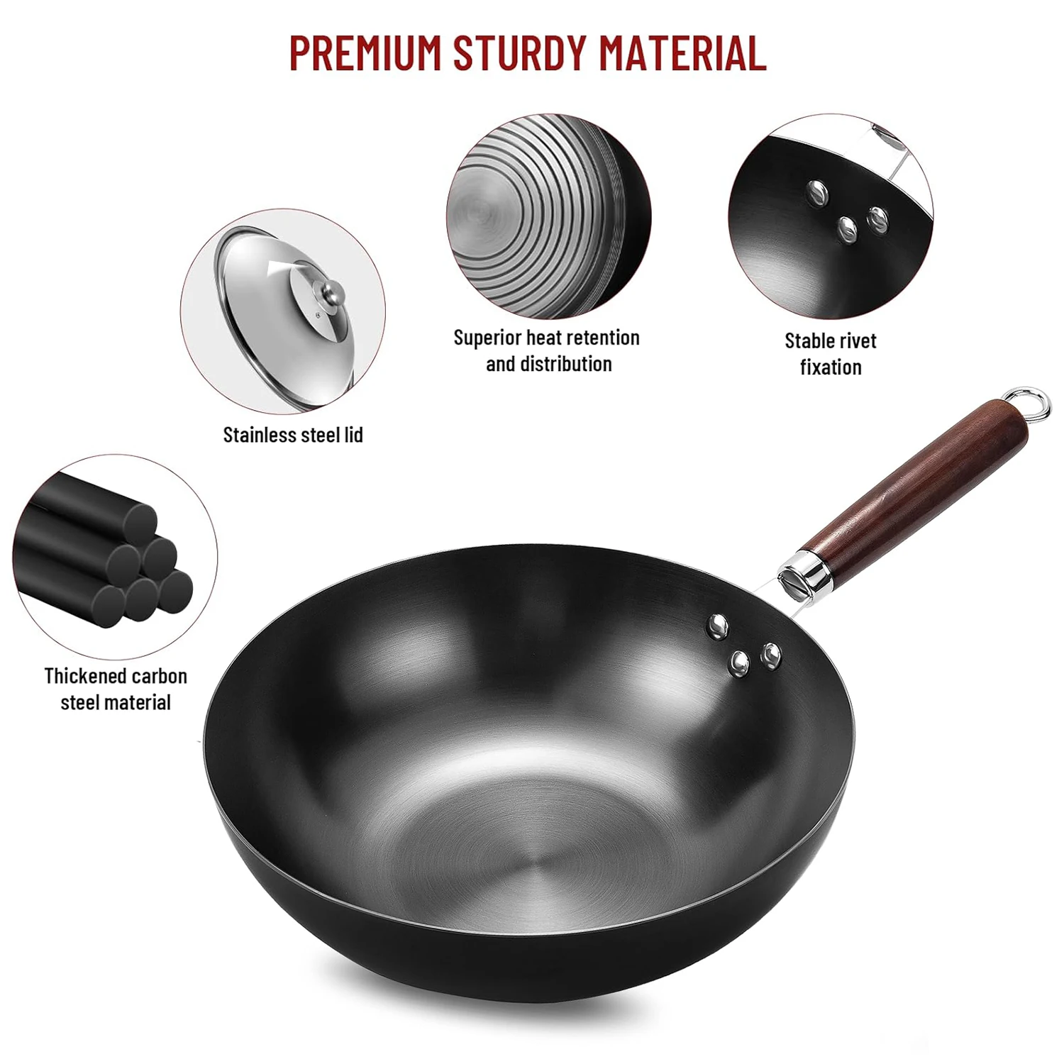 평평한 바닥 웍 팬 32cm 철제 볶음팬 전기 인덕션  - Wok Electric Flat 리뷰 및 가격