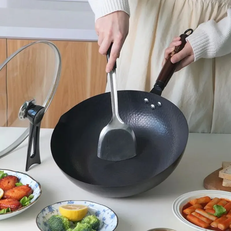 탄소강 웍 팬 32cm 볶음팬 세트 나무 뚜껑 포함 논 - Wok Electric Flat 리뷰 및 가격